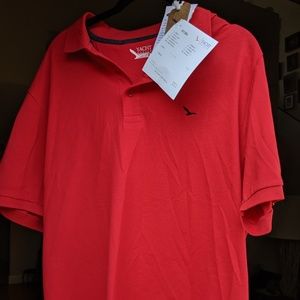 Red polo shirt